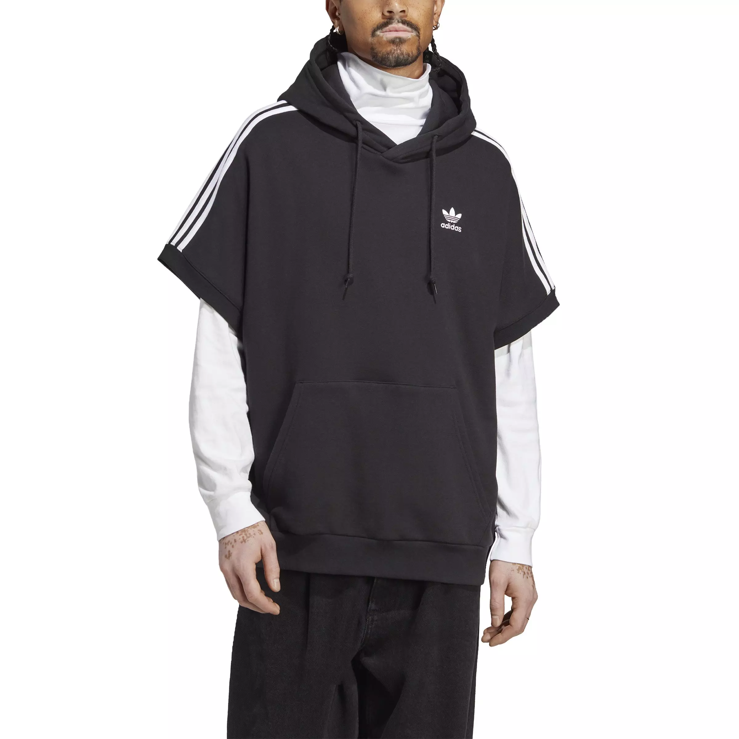 Adidas short hot sale sleeve hoodie